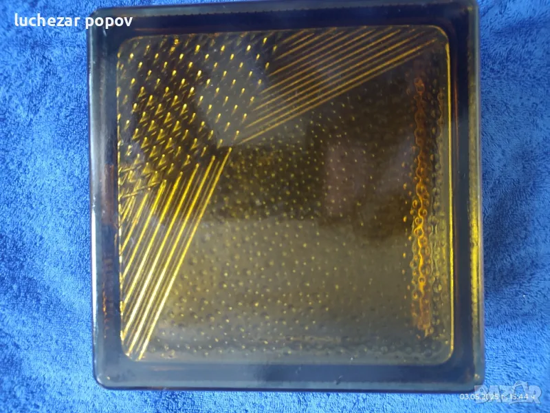 Стъклена касичка от соца , снимка 1