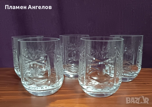 Комплект от 5 броя кристални чаши "Велизара" - Сливен, снимка 6 - Чаши - 53652221