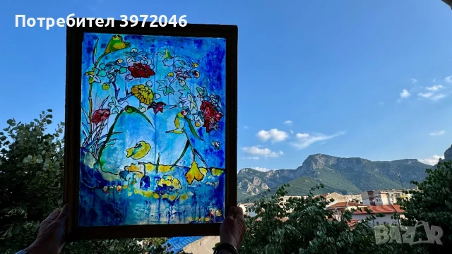 Винтидж стъклопис , снимка 5 - Антикварни и старинни предмети - 50716165