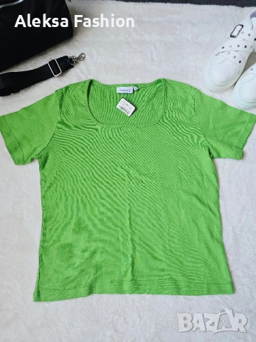 Дамска зелена тениска актуален цвят за сезона, снимка 6 - Тениски - 37123860
