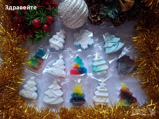 Промо!!! Красиви коледни глицеринови сапунчета, снимка 5 - Декорация за дома - 52539762