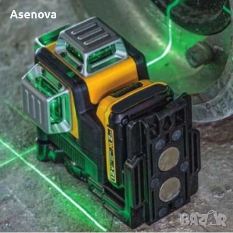 Лазерен нивелир Kraft Royal, Самонивелиращ, 4D, Дистнационно, Жълт, 5VDC, 5Ah, снимка 2 - Куфари с инструменти - 53713093