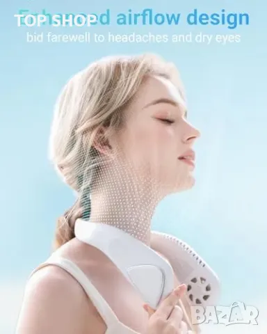 Нов Преносим безшумен вентилатор за врат, USB-C, 6000mAh, 3 скорости, снимка 4 - Друга електроника - 49804796