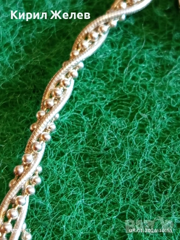 Сребърна гривна плетка тип ХЕРИНГОВА КОСТ много красива ювелирна изработка 52682, снимка 2 - Гривни - 53040988