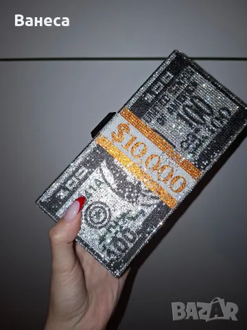 Уникален блестящ клъч долар, снимка 5 - Чанти - 55964021