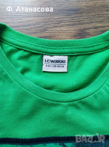 Страхотна детска тениска апликация тигър размер 128-134, 8-9г., като нова, снимка 3 - Детски тениски и потници - 50799298