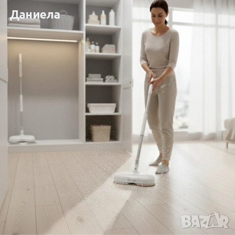 Електрически моп със спрей и центрофуга – за бързо и ефективно почистване, снимка 5 - Мопове, кофи, четки и метли - 53256869