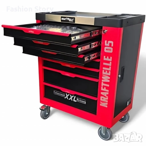 Професионална количка с инструменти Kraftwelle 05 - 7 чекмеджета и над 250 инструмента, снимка 2 - Сервизни услуги - 51933934