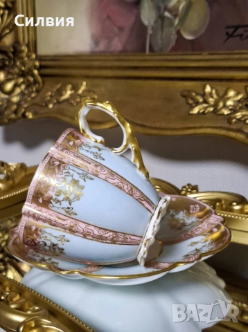 *Aynsley* Антикварен сет 🌿Чаша с чинийка , снимка 6 - Антикварни и старинни предмети - 53288361