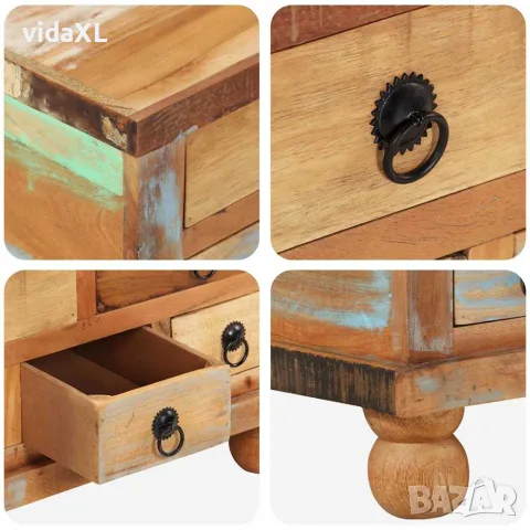vidaXL Маса за кафе регенерирано дърво 70x70x38 см, снимка 9 - Маси - 56146451
