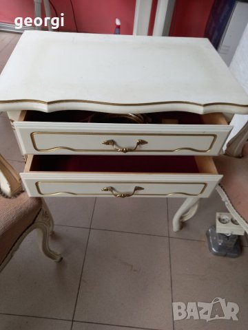 Комплект масив ретро кресла с маса антик бяло, снимка 6 - Столове - 40770522