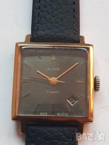 Позлатен мъжки механичен часовник Слава (21jewels), снимка 2 - Антикварни и старинни предмети - 39225638