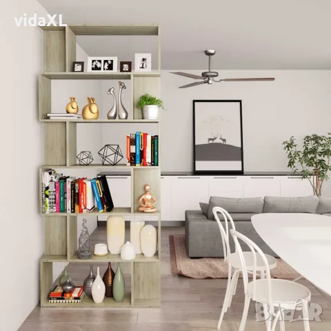 vidaXL Разделител за стая, дъб сонома, 80x24x192 см, инженерно дърво, снимка 4 - Етажерки - 56147754