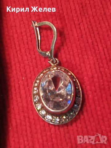 СТАРИННА СКЪПОЦЕННА СРЕБЪРНА ОБЕЦА ВИСОКА ПРОБА СРЕБРО с ФАСЕТИРАН ПЛАНИНСКИ КРИСТАЛ и ЦИРКОНИ 25627, снимка 4 - Антикварни и старинни предмети - 35783037