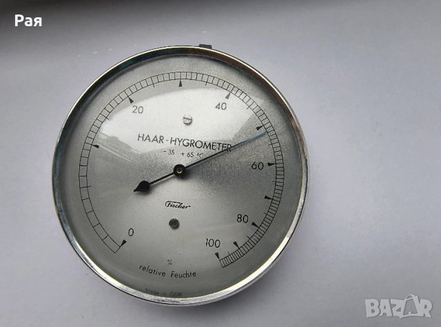 Haar Hygrometer Fischer mad in GDR - хигрометър, снимка 2 - Антикварни и старинни предмети - 50670600