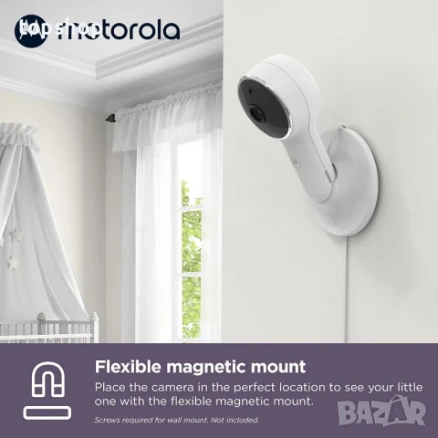 Бебефон Motorola BABY MONITOR VM65X Connect, Full HD, 5.0" LCD дисплей, IR осветеност, 2,000 mAh бат, снимка 3 - Бебефони - 50577193