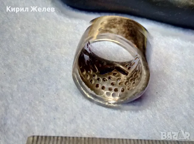 ФЕШЪН СКЪПОЦЕНЕН СРЕБЪРЕН ПРЪСТЕН МАТИРАНО СРЕБРО 925 ИНКРУСТИРАН с ИСКРЯЩИ ФАСЕТИРАНИ ЦИРКОНИ 25217, снимка 6 - Пръстени - 49273159