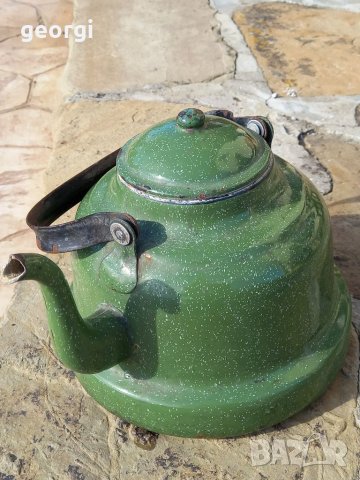 Ретро метален емайлиран чайник   24/1, снимка 2 - Колекции - 35845986