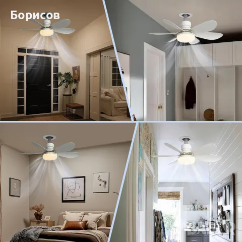 Вентилаторна лампа с форма на цвете (Flower Fan Light), снимка 5 - Лед осветление - 55896624
