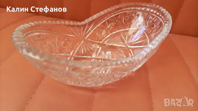 Кристална бонбониера, елипса, ръчна гравюра