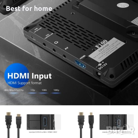 Професионален монитор Neewer F100 7-инчов 4K, снимка 5 - Светкавици, студийно осветление - 42072528