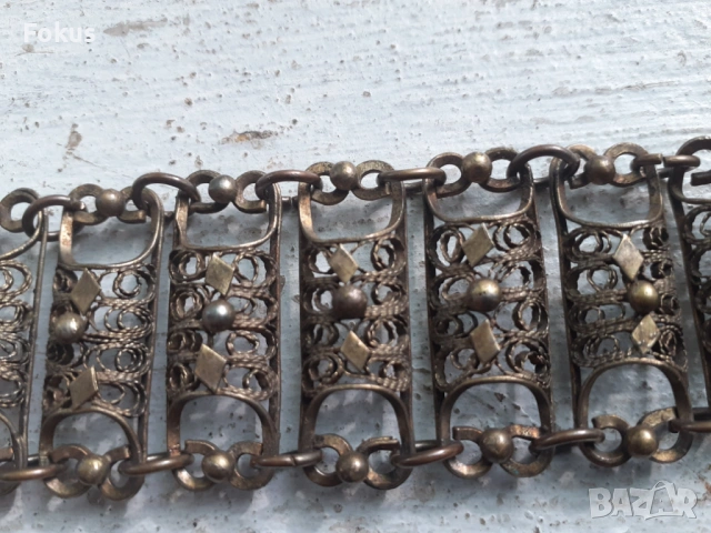 Възрожденски сачанен колан филигран с позлата, снимка 5 - Антикварни и старинни предмети - 53429689