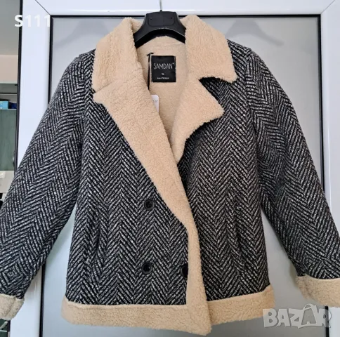 Ефектно топло зимно късо палто, супер актуален модел