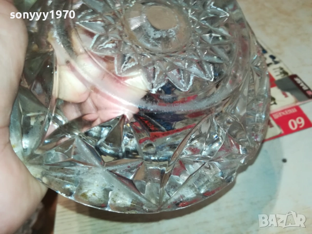 СТЪКЛЕН ГОЛЯМ МАСИВЕН ПЕПЕЛНИК 0709251654LCHERY, снимка 5 - Антикварни и старинни предмети - 51634027