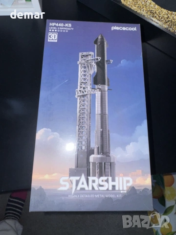 Метален 3D пъзел Piececool "Звезден кораб - ракета", модел за сглобяване, ниво на трудност 3, снимка 8 - Пъзели - 53281476