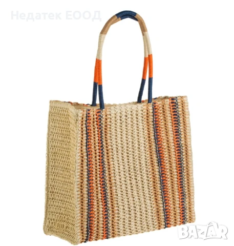 Дамска лятна чанта от слама, 43x15.5x34см., снимка 2 - Чанти - 50733025