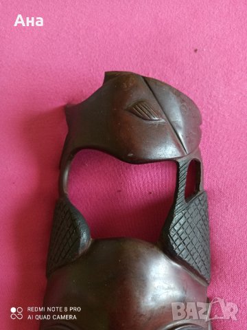 Африканска дървена маска , снимка 3 - Статуетки - 41405920