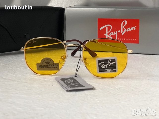 Ray-Ban Hexagonal RB3548 дамски мъжки слънчеви очила унисекс  жълти прозрачни , снимка 5 - Слънчеви и диоптрични очила - 41730834