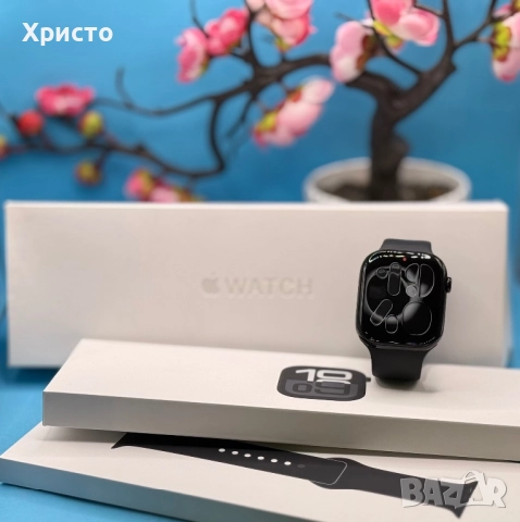 ГАРАНЦИОНЕН!!!   Apple Watch 10, GPS, Cellular, Jet Black Aluminum Case 46 мм, Black Sport Band 