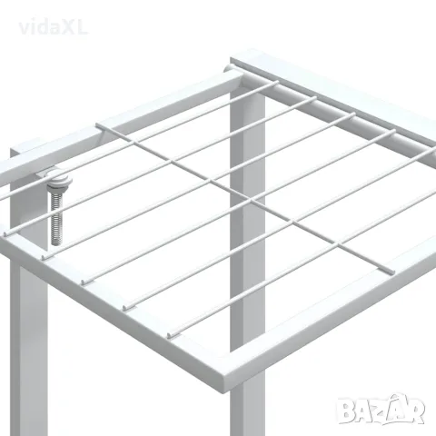 vidaXL Стойка за цветя, 94,5x25x89 см, бяла, желязо, снимка 8 - Саксии и кашпи - 56147169
