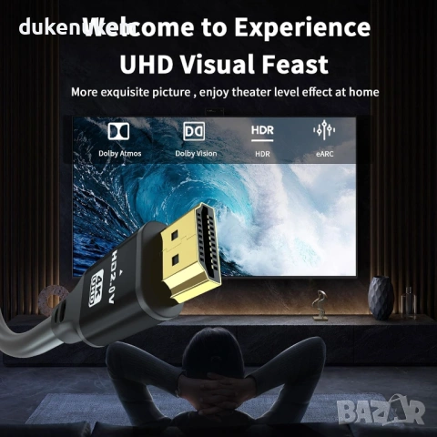 HDMI кабел 5 м – 4K@60Hz, HDMI 2.0, 18Gbps, снимка 3 - Кабели и адаптери - 53123884