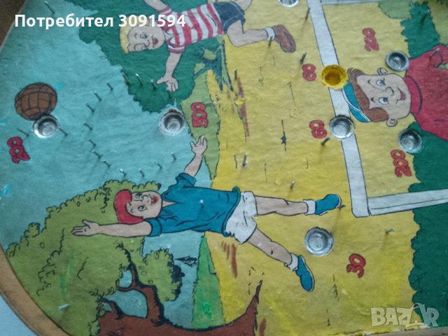 Винтидж дъска за игра на пинбол 63.см(600 мм), футболна ретро дървена игра на пинбол от 1960 г.,  - , снимка 8 - Антикварни и старинни предмети - 41534119