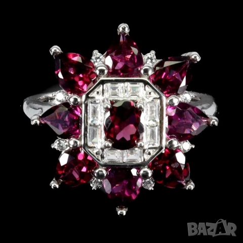 925 себърени пръстени с рубин, перидот, кианит, родолит гранат, танзанит, турмалин, снимка 13 - Пръстени - 51757015