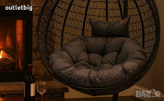 Градинска висяща люлка тип гнездо,яйце–Промоция!, снимка 6 - Градински мебели, декорация  - 52332202