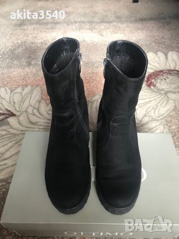 Черни велурени боти на платформа, снимка 6 - Дамски боти - 39199261