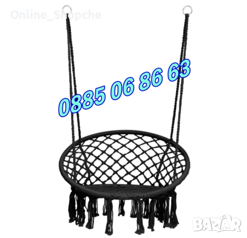 Висяща въжена люлка хамак, висяща градинска люлка, снимка 6 - Градински мебели, декорация  - 50465764