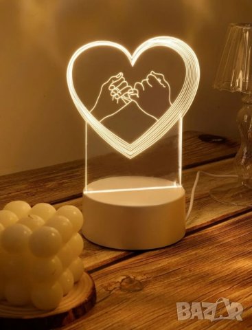 Лед нощна лампа сърце за подарък , снимка 2 - Други - 41755448