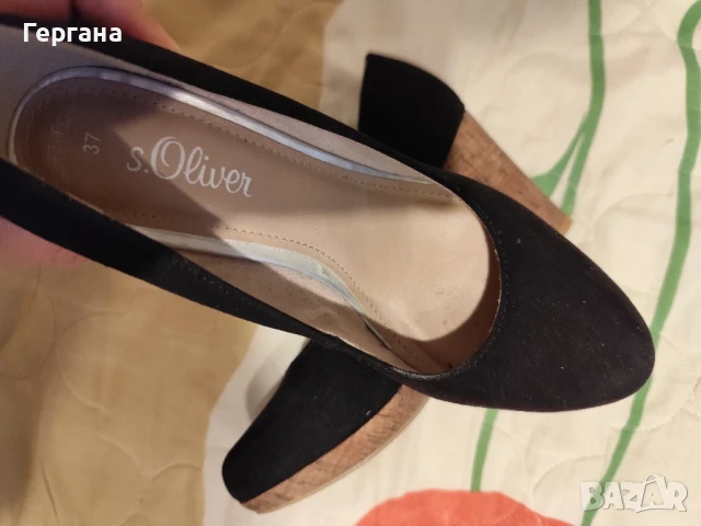 Черни Обувки на платформа Киара и на ток S.Oliver, снимка 2 - Дамски ежедневни обувки - 50597940