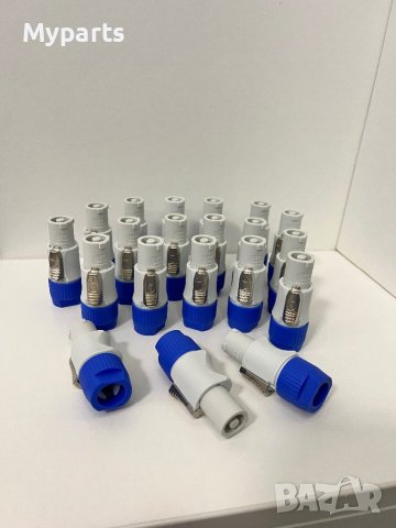 3 PIN AC Powercon Connector Пауъркон конектор 3 пинов сив и син, снимка 3 - Други - 44300593