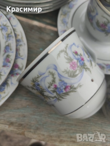 JlMenau ГДР. - двоен сет  Канта е сребрист. 10 лв./5,11€ за бр. Налични 6 бр. , снимка 3 - Чаши - 51553185