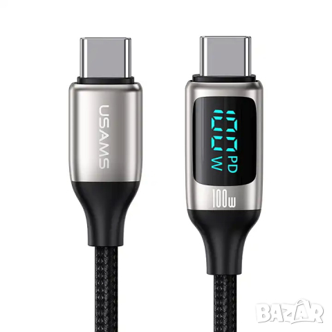 Кабел USAMS US-SJ546 U78 Type-C PD100W 1.2 метра / черен, снимка 4 - USB кабели - 44511283