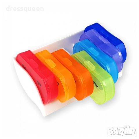 3874 Седем кутии за хапчета в различен цвят с надписани дните от седмицата, снимка 3 - Други стоки за дома - 44572152