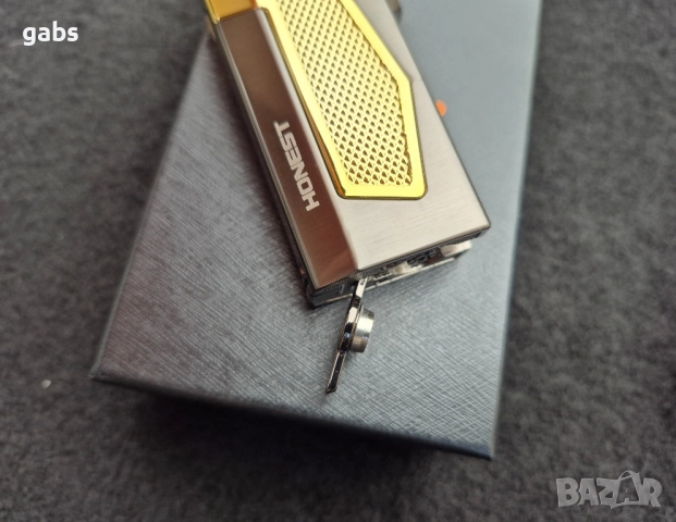 Луксозна запалка за пури HONEST с подарък резачка,три цвята, снимка 8 - Запалки - 52204255