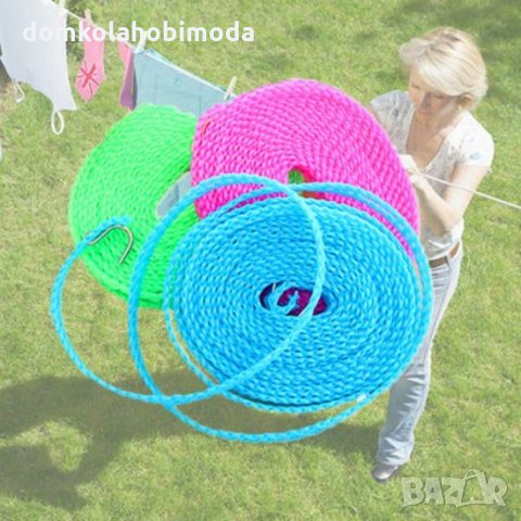 Въже за простиране с примки за закачалки метални куки в края, 5м., снимка 2 - Други стоки за дома - 34490051