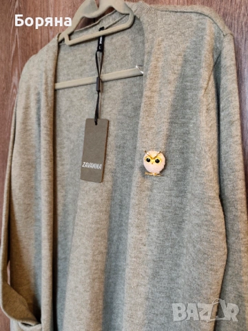 Zavanna нова с етикет дълга жилетка с брошка, снимка 9 - Жилетки - 53724927