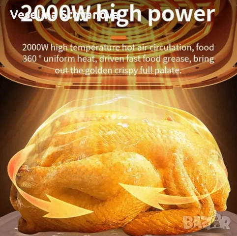 Фритюрник с горещ въздух Sokany SK-ZG-8043, 8л., 2000W, снимка 3 - Фритюрници - 52622755